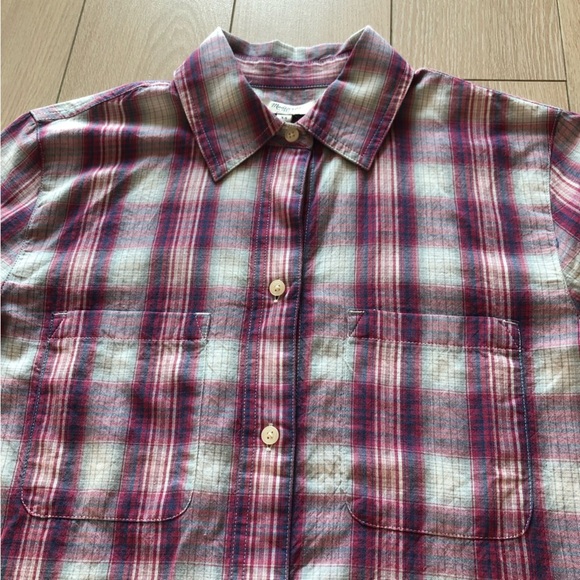 Madewell Cotton Plaid Button Up Long Shirt Size XS - Picture 7 of 11